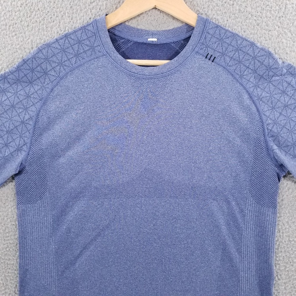 Lululemon Shirt Mens Blue Metal Vent Tech Performance Running Training Gym Tee
